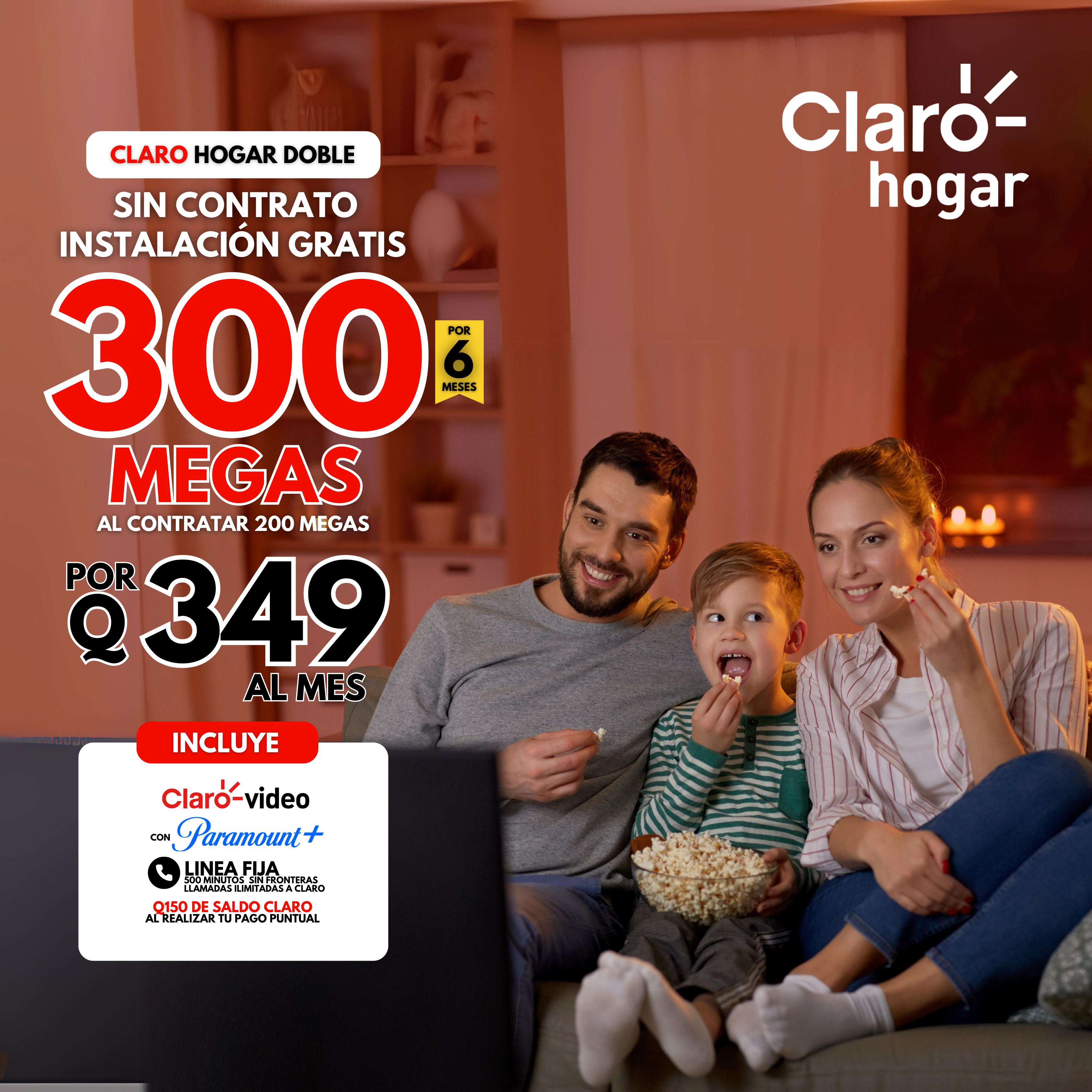 Claro Hogar Doble 200 Megas